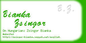 bianka zsingor business card